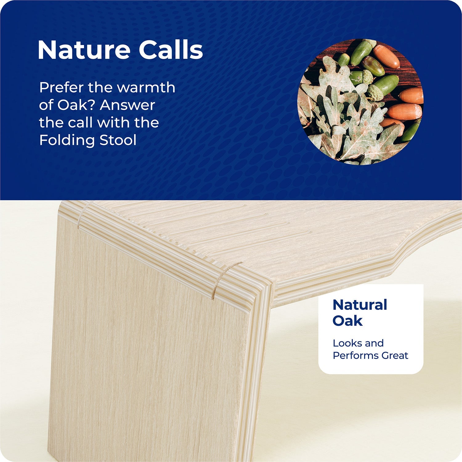 OSLO OAK FOLDING STOOL